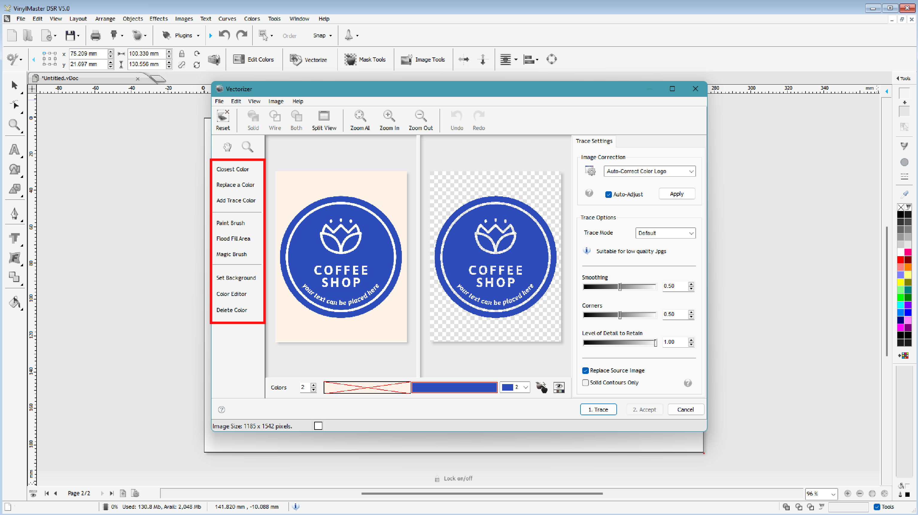 Trace Tools – screenshot